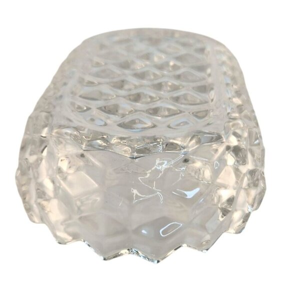 Fostoria American Cubist Clear Pressed Glass Oblong Dresser Bowl 6x3x1.5 Inches - Picture 4 of 6